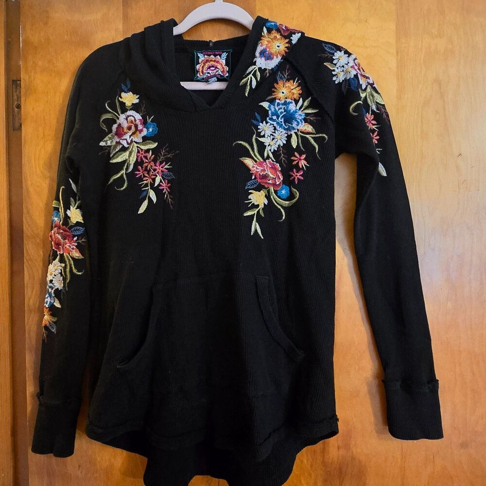 Johnny Was XS Embroidered Thermal Hoodie